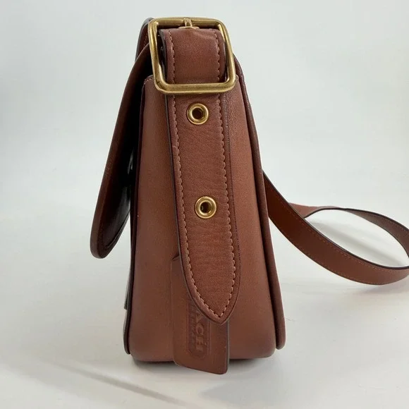 Coach Rambler 1941 Saddle Glovetanned‎ Leather Turnlock Brown Crossbody Bag - Picture 6 of 16